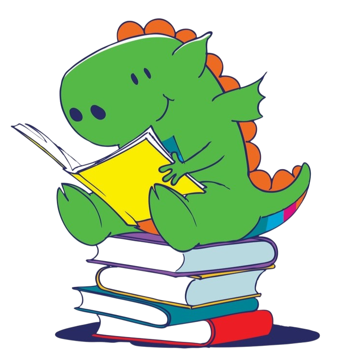 Dinosaurio leyendo